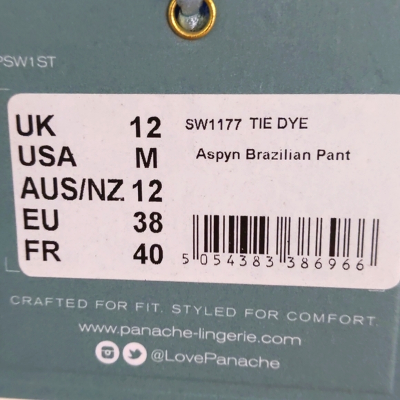 Panache Brazilian cut bikini bottom. Multi colour tie dye print. Multiple sizes. - Picture 4 of 7